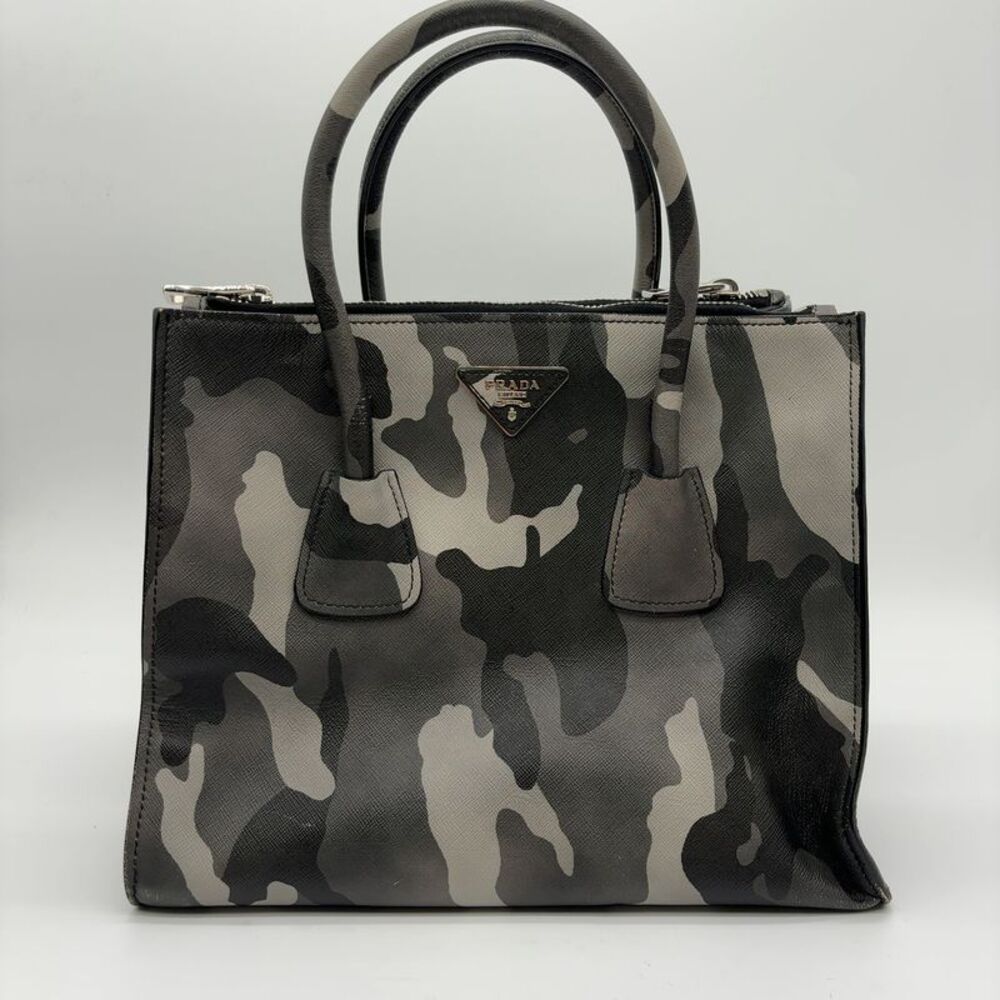 Prada Camouflage Saffiano Leather Tote Bag